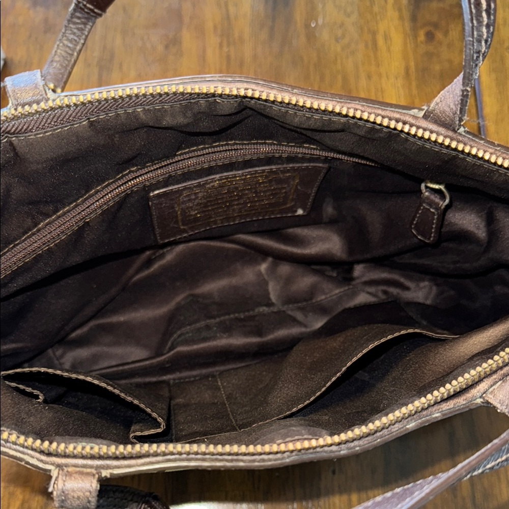 Coach Brown Tan Signature Tote Bag - Picture 5 of 5
